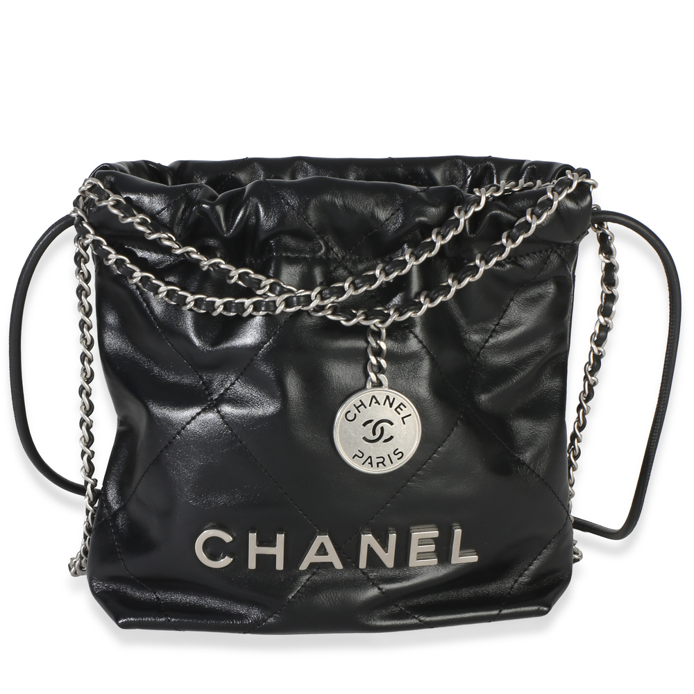 Chanel Black Quilted Calfskin Chanel 22 Mini Hobo